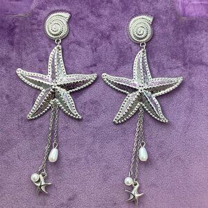 Starfish  Beautiful long Pierced Earrings
